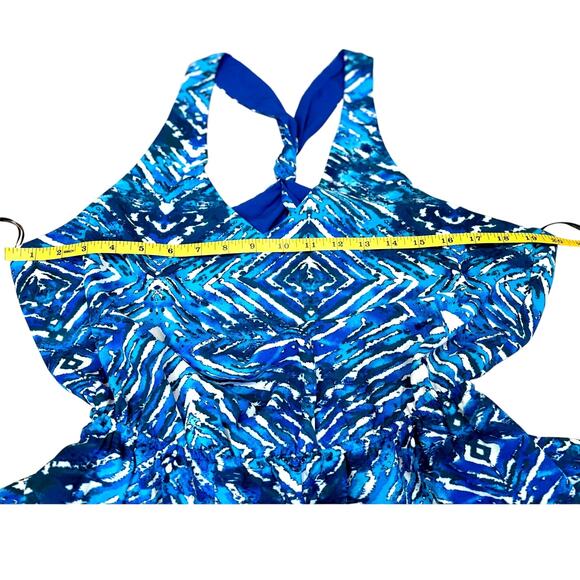 Forever 21 Sleeveless Racerback High Low Maxi Dress Size Large Blue Green NWT - Picture 8 of 10